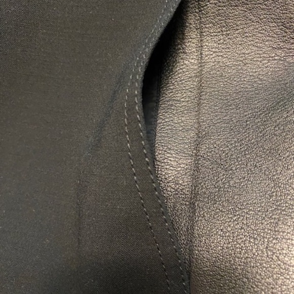 Akris Wool Leather Accent Black Blazer Size 10 - Picture 9 of 11